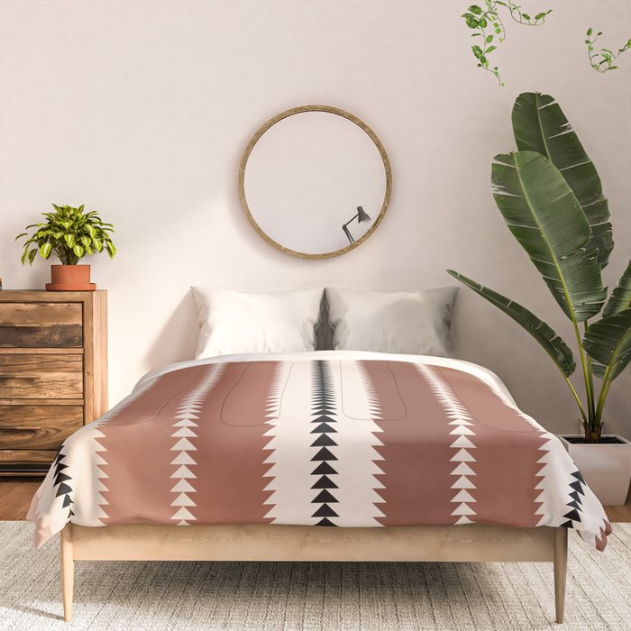 Western Stripes XV Terracotta Rust Red Comforter Gallery Image 3