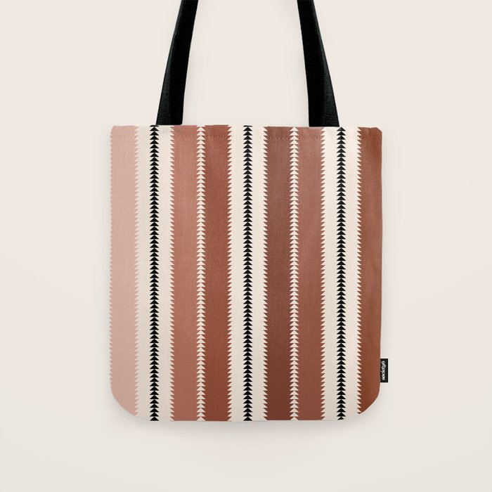 Western Stripes XV Terracotta Rust Red Tote Bag Gallery Image 1