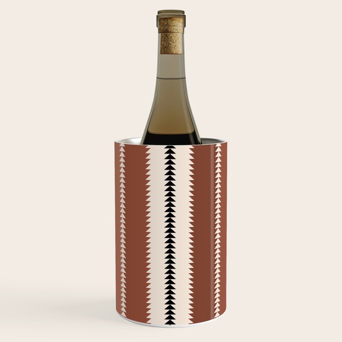 Western Stripes XV Terracotta Rust Red Wine Chiller Gallery Image 1
