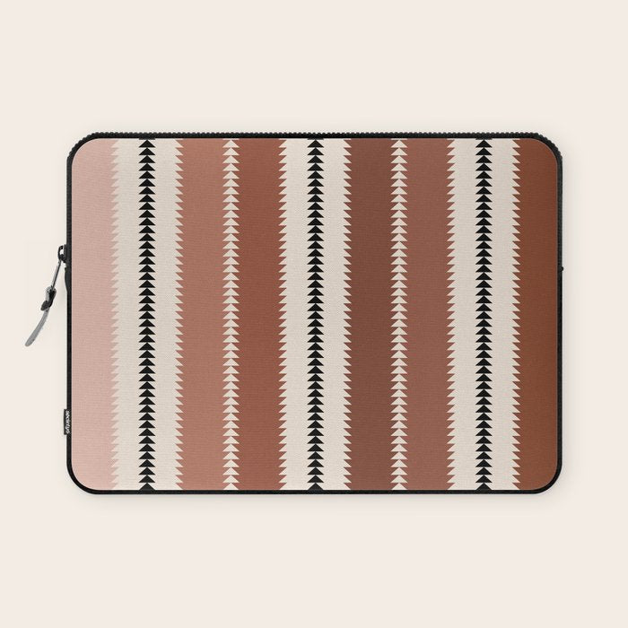 Western Stripes XV Terracotta Rust Red Laptop Sleeve Gallery Image 1
