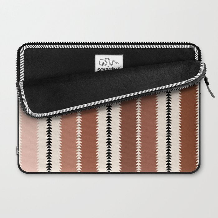Western Stripes XV Terracotta Rust Red Laptop Sleeve Gallery Image 2