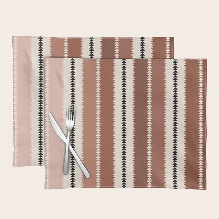 Western Stripes XV Terracotta Rust Red Placemat Gallery Image 1