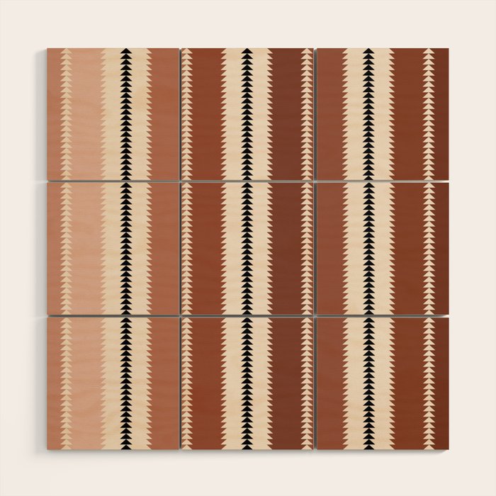 Western Stripes XV Terracotta Rust Red Wood Wall Art Gallery Image 1