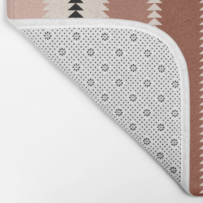 Western Stripes XV Terracotta Rust Red Bath Mat Gallery Image 2