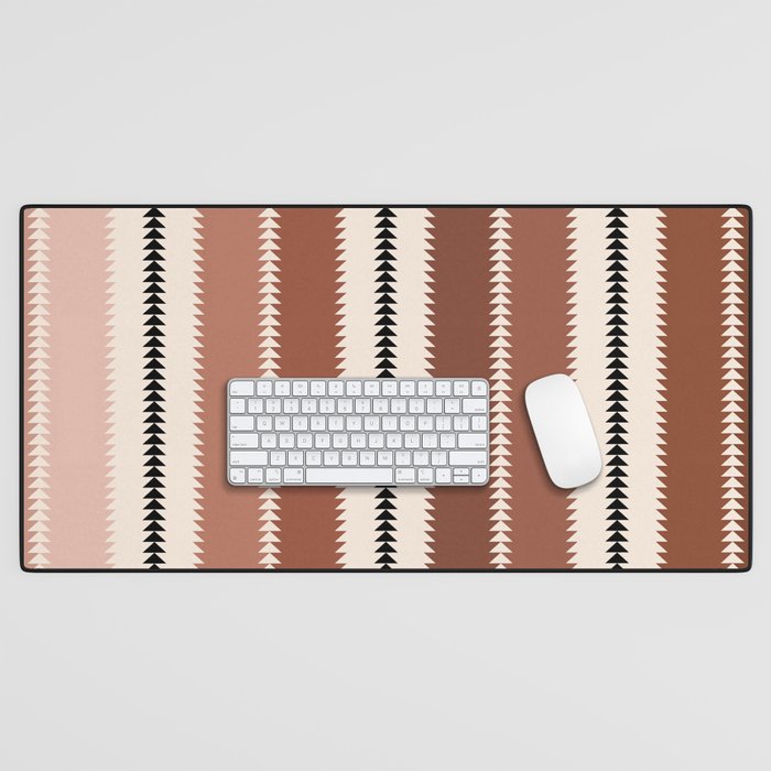 Western Stripes XV Terracotta Rust Red Desk Mat Gallery Image 1