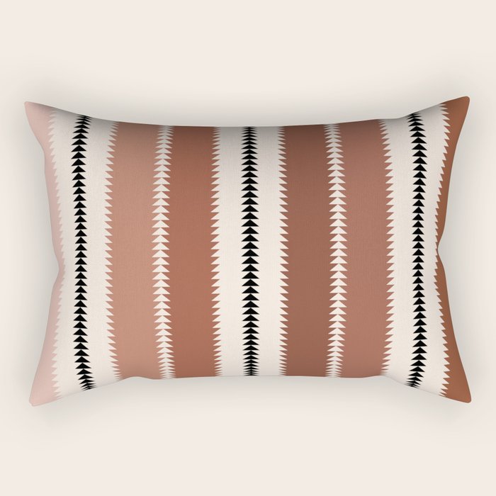 Western Stripes XV Terracotta Rust Red Rectangular Pillow Gallery Image 2