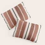 Western Stripes XV Terracotta Rust Red Pillow Sham Gallery Image 3