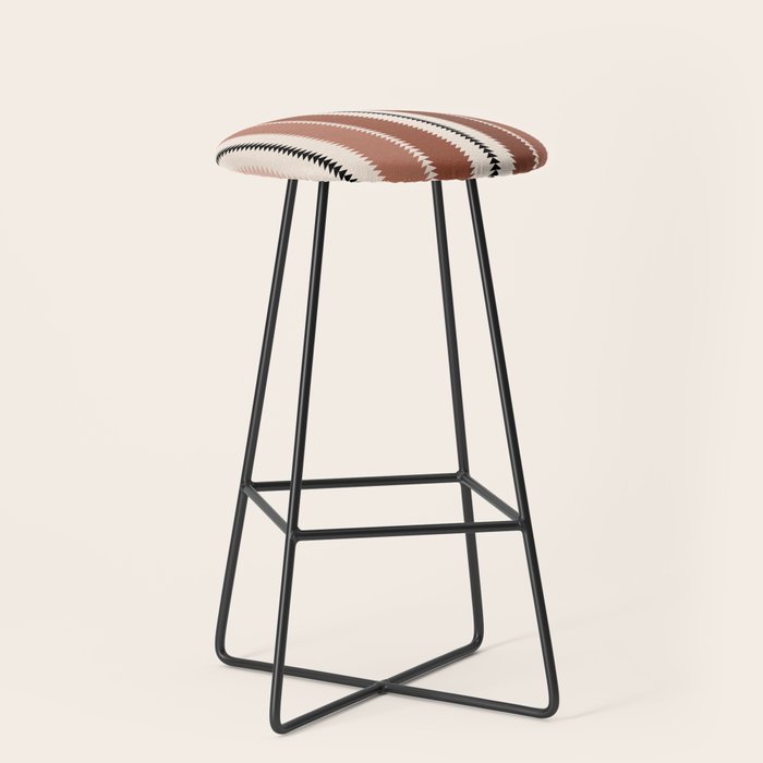 Western Stripes XV Terracotta Rust Red Stool Gallery Image 1