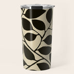 leaves black and white Travel Mug Gallery Image 1