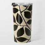 leaves black and white Travel Mug Gallery Image 3