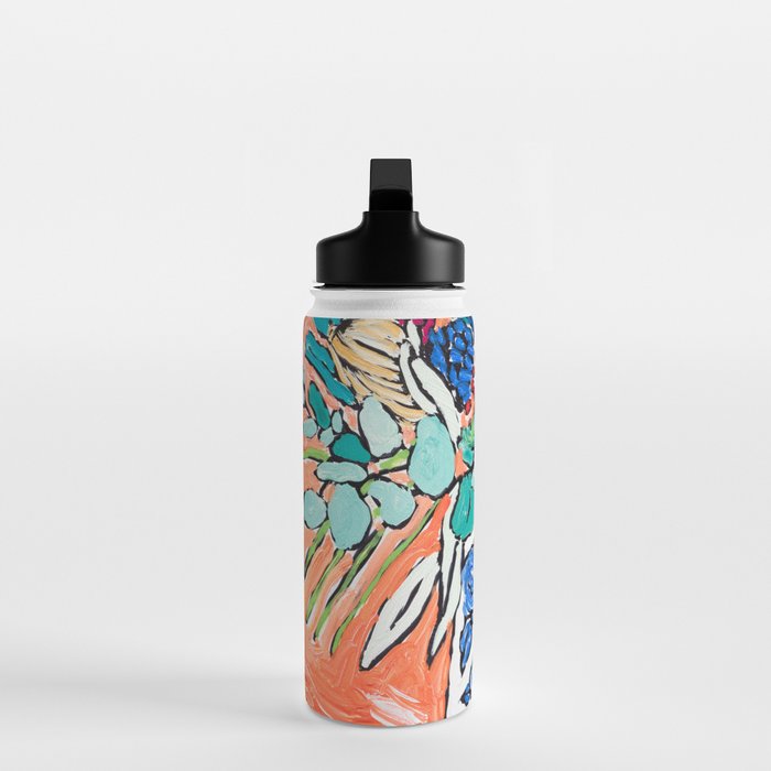 Orange Protea Bouquet Australian Wildflower Still Life Painting Water Bottle Gallery Image 3