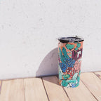 Orange Protea Bouquet Australian Wildflower Still Life Painting Travel Mug Gallery Image 4
