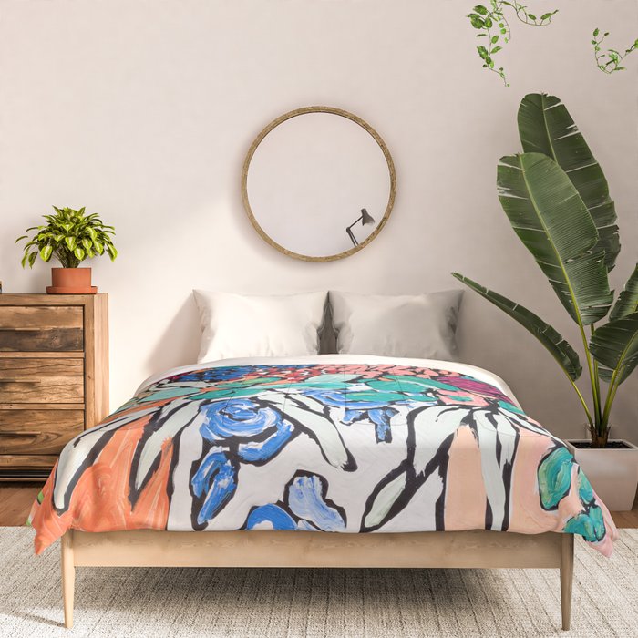 Orange Protea Bouquet Australian Wildflower Still Life Painting Comforter Gallery Image 3