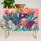 Orange Protea Bouquet Australian Wildflower Still Life Painting Credenza Gallery Image 1