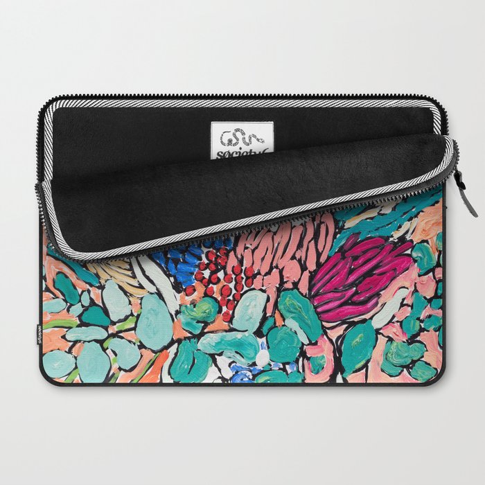 Orange Protea Bouquet Australian Wildflower Still Life Painting Laptop Sleeve Gallery Image 2