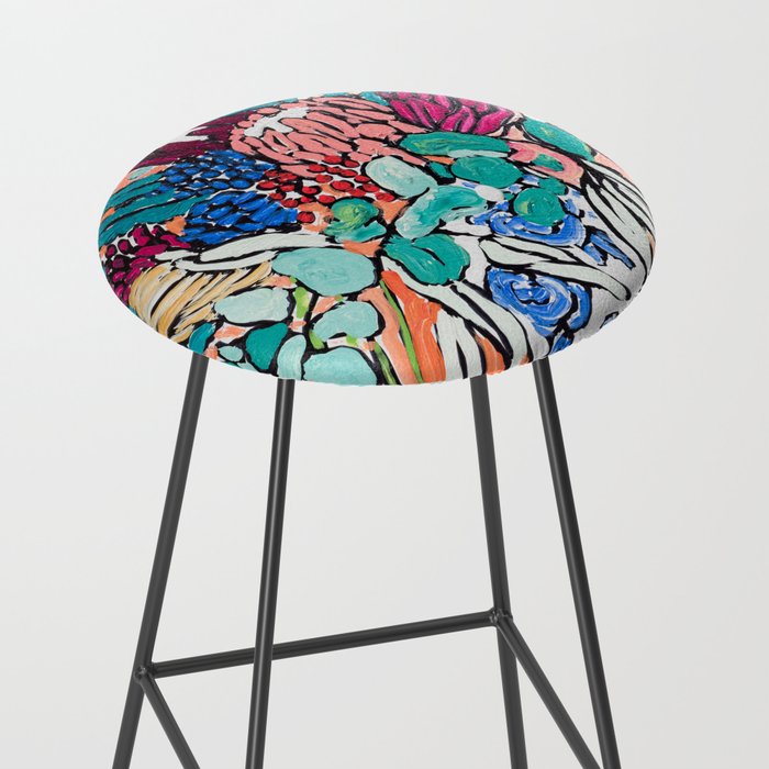 Orange Protea Bouquet Australian Wildflower Still Life Painting Stool Gallery Image 2