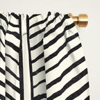 Organic Chevron - Inkwell on cream Window Curtain Gallery Image 2
