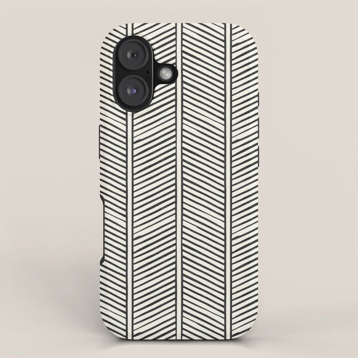 Organic Chevron - Inkwell on cream iPhone Case Gallery Image 1