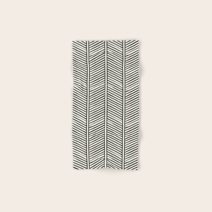 Organic Chevron - Inkwell on cream Bath Towel Gallery Image 1