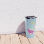 Cat on the Stairs - Pink Travel Mug Gallery Image 4