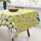 Modern Flowers Art, Blue, Yellow and Gray, Art Prints Tablecloth Gallery Image 3