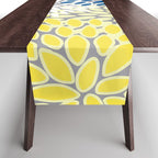 Modern Flowers Art, Blue, Yellow and Gray, Art Prints Table Runner Gallery Image 1
