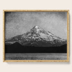Mt Hood Black and White Vintage Nature Photography Serving Tray Gallery Image 1