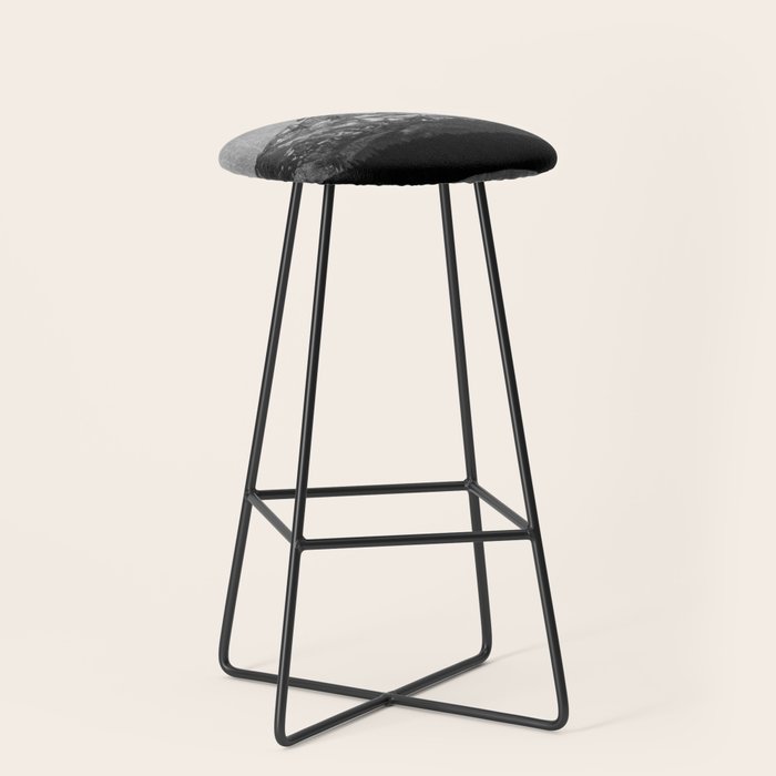 Mt Hood Black and White Vintage Nature Photography Stool Gallery Image 1