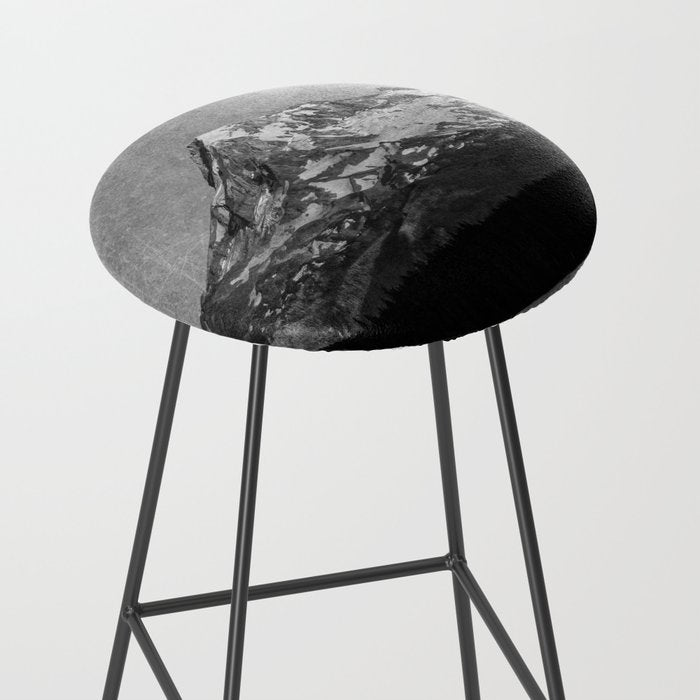 Mt Hood Black and White Vintage Nature Photography Stool Gallery Image 2