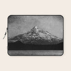 Mt Hood Black and White Vintage Nature Photography Laptop Sleeve Gallery Image 1
