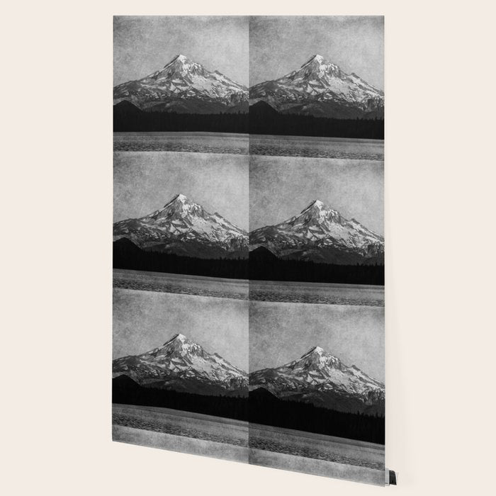 Mt Hood Black and White Vintage Nature Photography Wallpaper Gallery Image 2