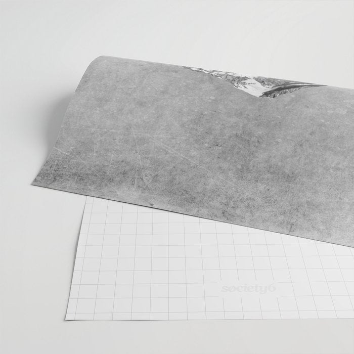 Mt Hood Black and White Vintage Nature Photography Wrapping Paper Gallery Image 2