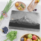 Mt Hood Black and White Vintage Nature Photography Cutting Board Gallery Image 2