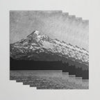 Mt Hood Black and White Vintage Nature Photography Wrapping Paper Gallery Image 3