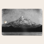 Mt Hood Black and White Vintage Nature Photography Cutting Board Gallery Image 1