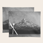 Mt Hood Black and White Vintage Nature Photography Placemat Gallery Image 1
