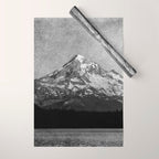 Mt Hood Black and White Vintage Nature Photography Wrapping Paper Gallery Image 1