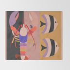Abstract Marine Life Throw Blanket Gallery Image 2