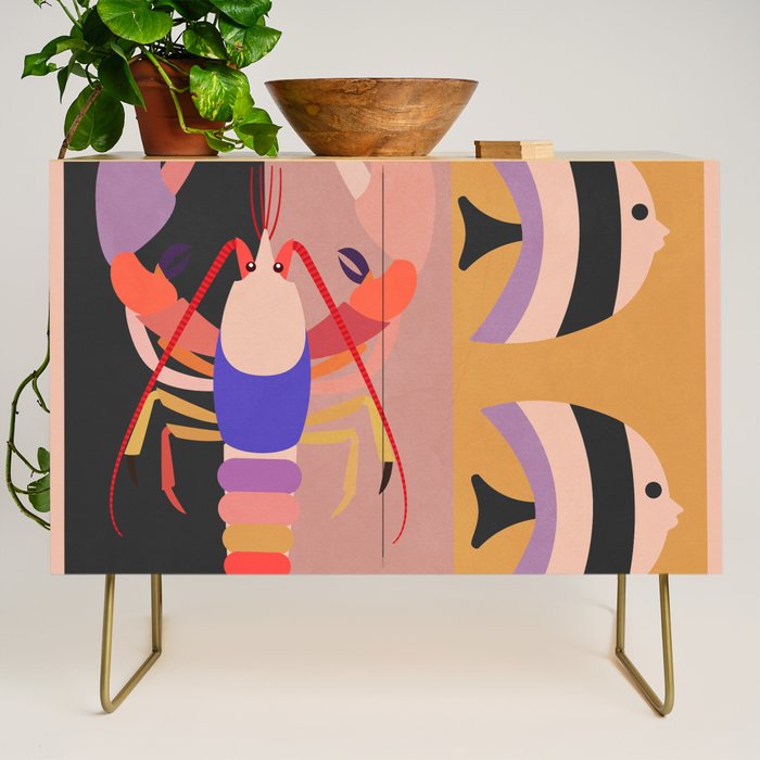 Abstract Marine Life Credenza Gallery Image 1