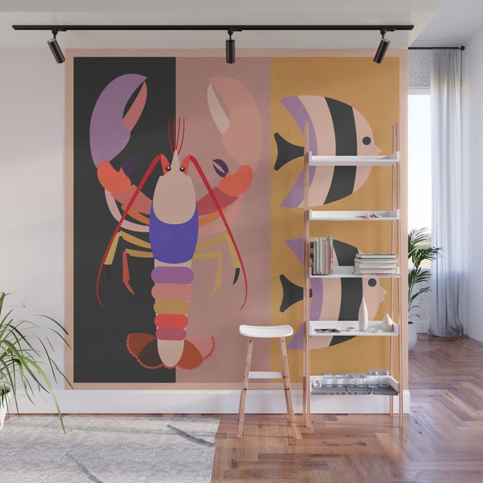 Abstract Marine Life Wall Mural Gallery Image 1