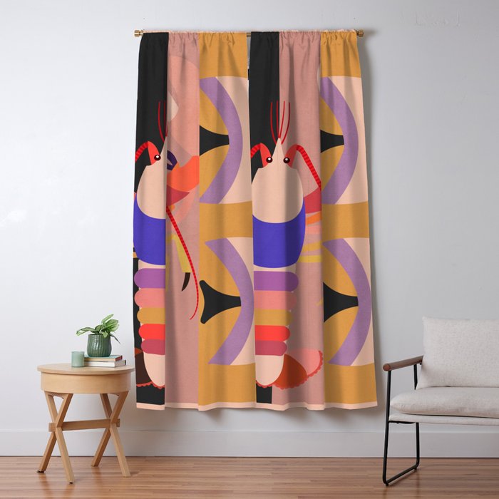Abstract Marine Life Window Curtain Gallery Image 1