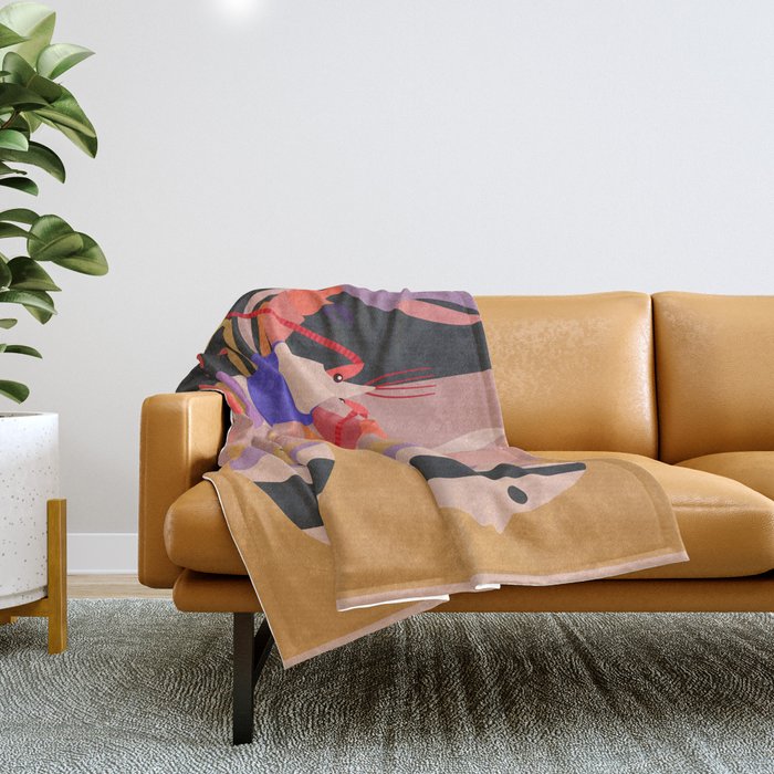 Abstract Marine Life Throw Blanket Gallery Image 1
