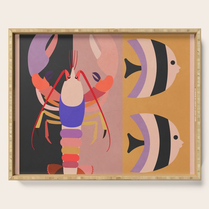 Abstract Marine Life Serving Tray Gallery Image 1