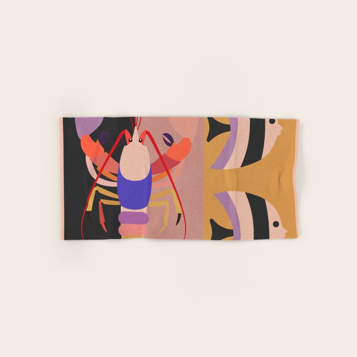 Abstract Marine Life Bath Towel Gallery Image 1