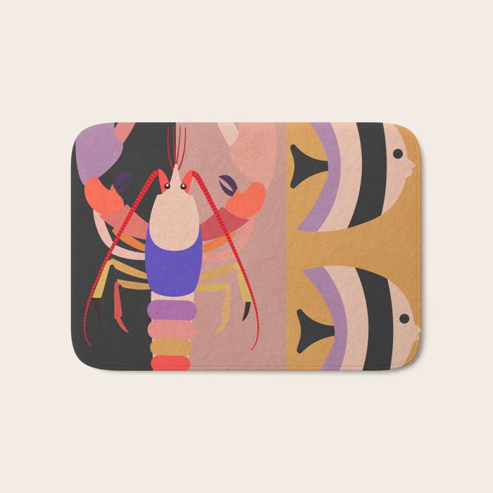 Abstract Marine Life Bath Mat Gallery Image 1
