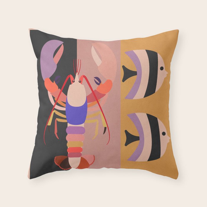 Abstract Marine Life Throw Pillow Gallery Image 6