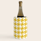 Houndstooth Pattern Mustard Yellow Wine Chiller Gallery Image 1
