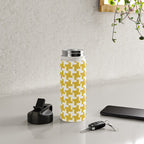 Houndstooth Pattern Mustard Yellow Water Bottle Gallery Image 4