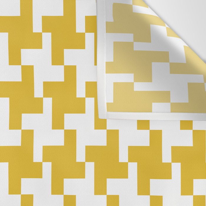Houndstooth Pattern Mustard Yellow Wall Tapestry Gallery Image 3