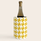 Houndstooth Pattern Mustard Yellow Wine Chiller Gallery Image 2